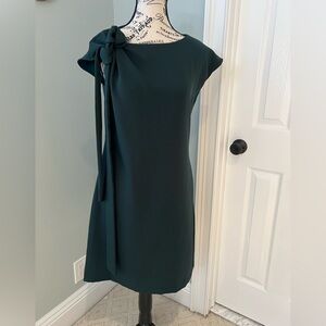 NWOT Of Mercer Forest Green Dress | Tie Bow in Shoulder | Size XS |